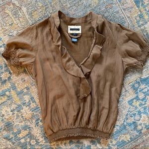 Sanctuary Silk Cotton Ruffle Blouse